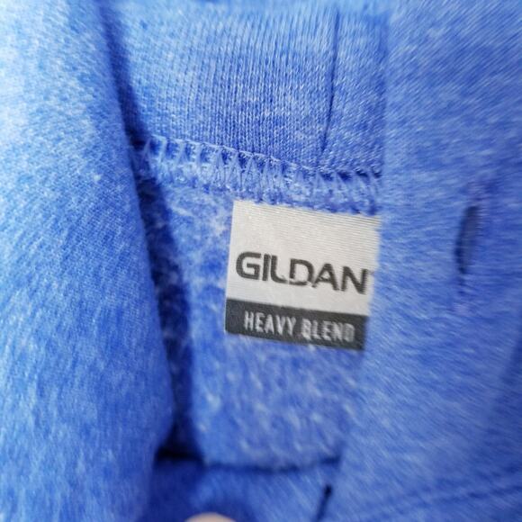 CALIFORNIA Bear Blue Popover Hoodie Kanga Pocket Gildan Heavy Blend - Size M - Picture 7 of 7